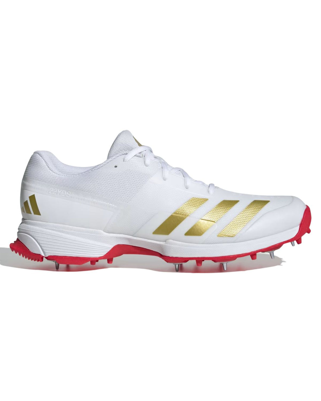 Adidas IH8166 Adizero 22 YDS Cricket Shoes - Steel Spikes - Red/Gold