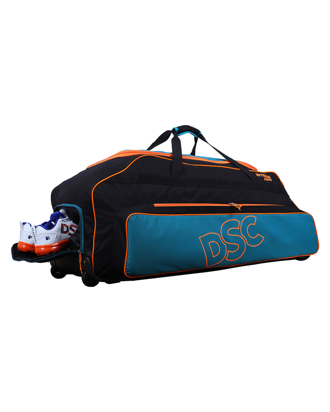 DSC Intense Speed Cricket Kit Bag - Wheelie - Large - Green/Orange