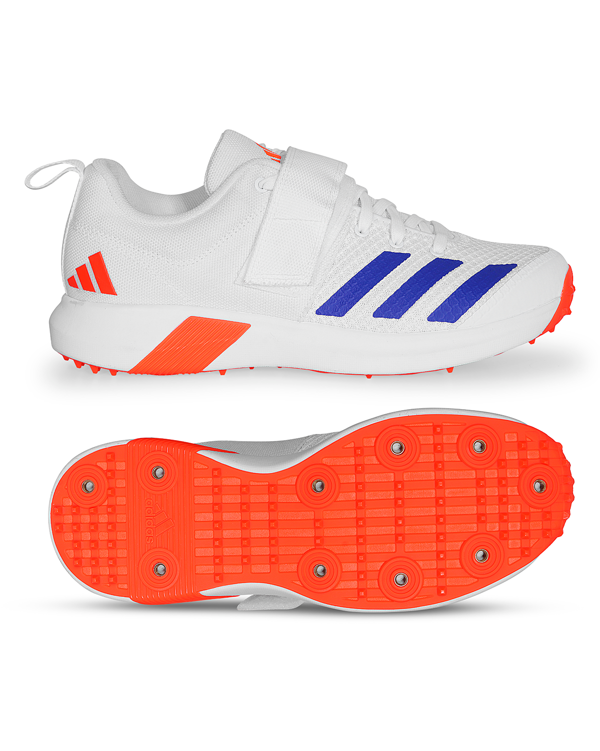 Adidas Adipower Vector Cricket Shoes Steel Spikes Blue/Orange