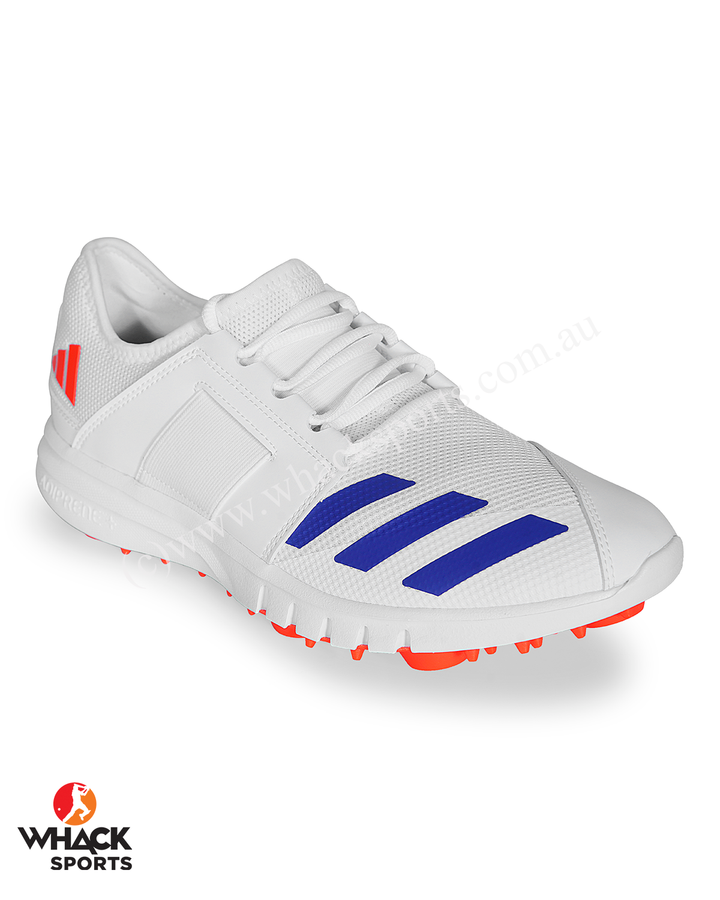 Adidas Howzat Junior Cricket Shoes - Steel Spikes - Blue/Orange