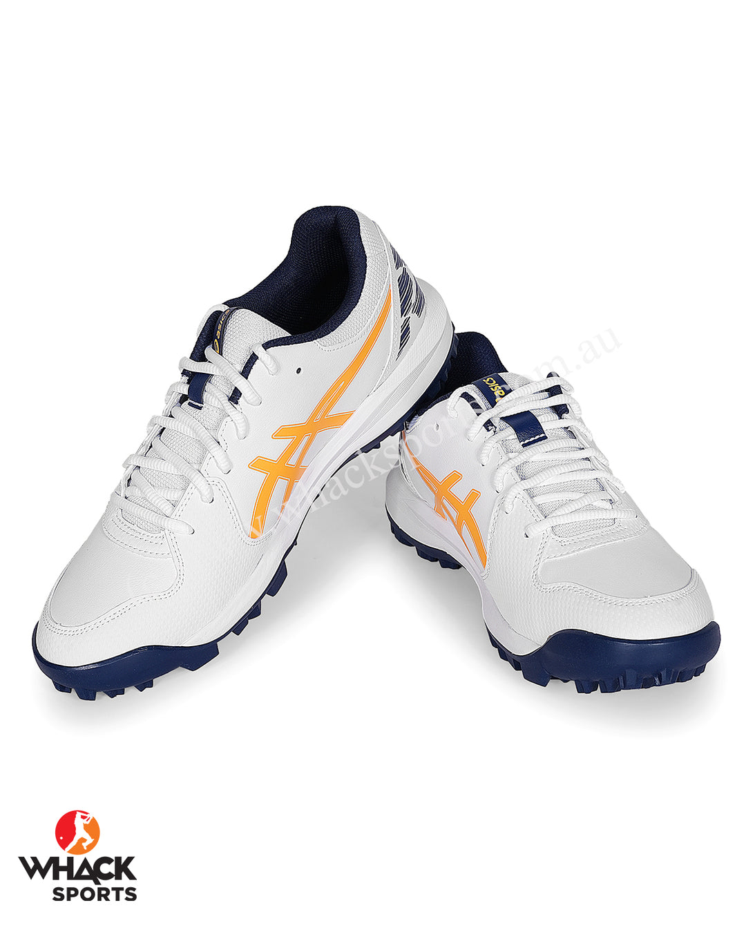 ASICS Gel Lethal Field - Rubber Cricket Shoes - White/Stadium Orange