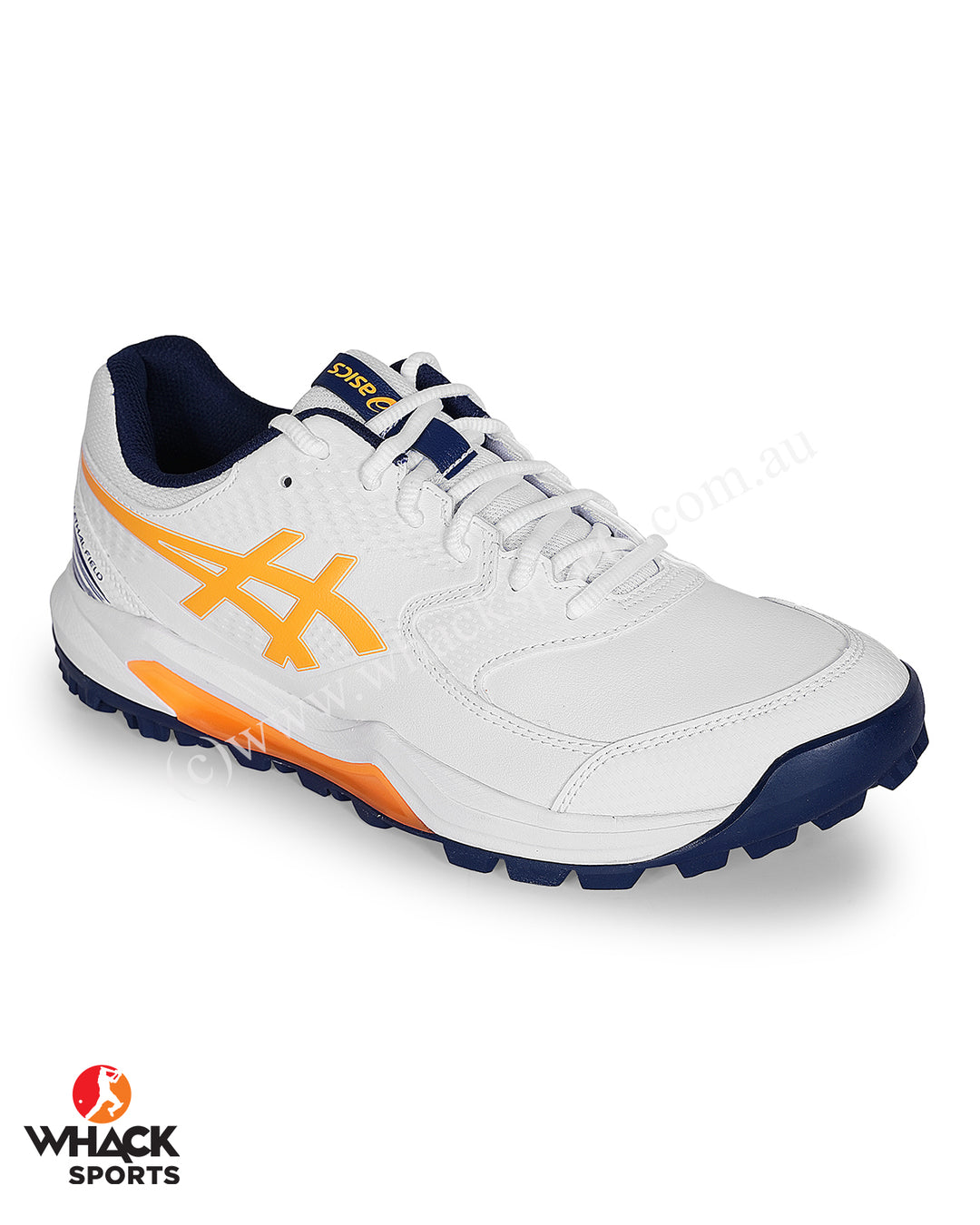 ASICS Gel Lethal Field - Rubber Cricket Shoes - White/Stadium Orange