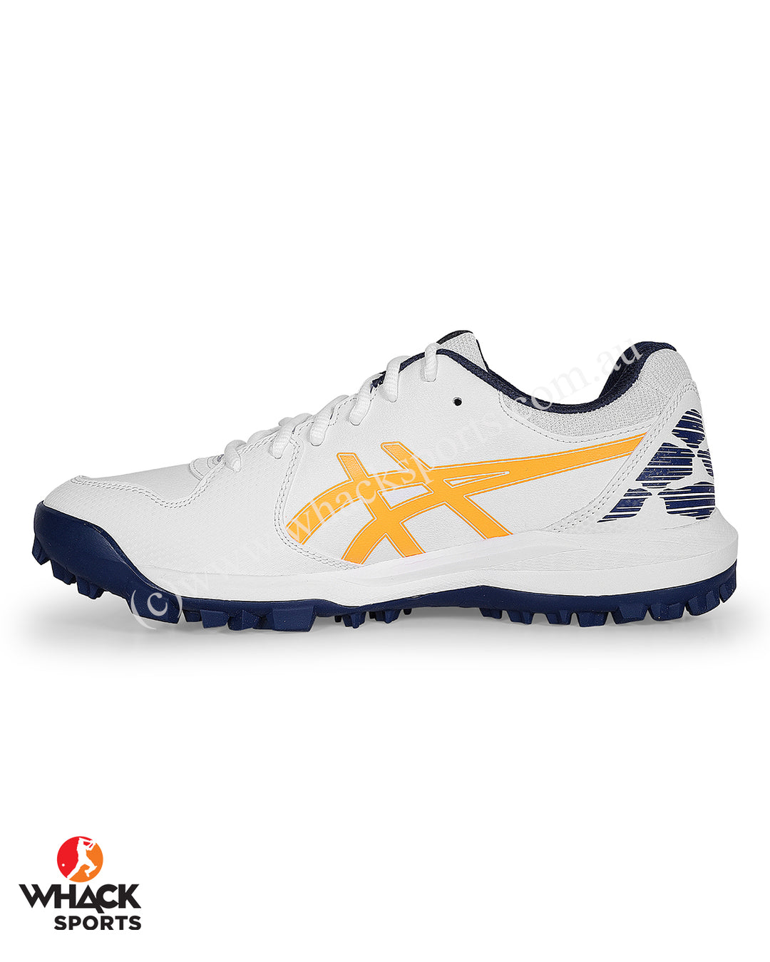 ASICS Gel Lethal Field - Rubber Cricket Shoes - White/Stadium Orange