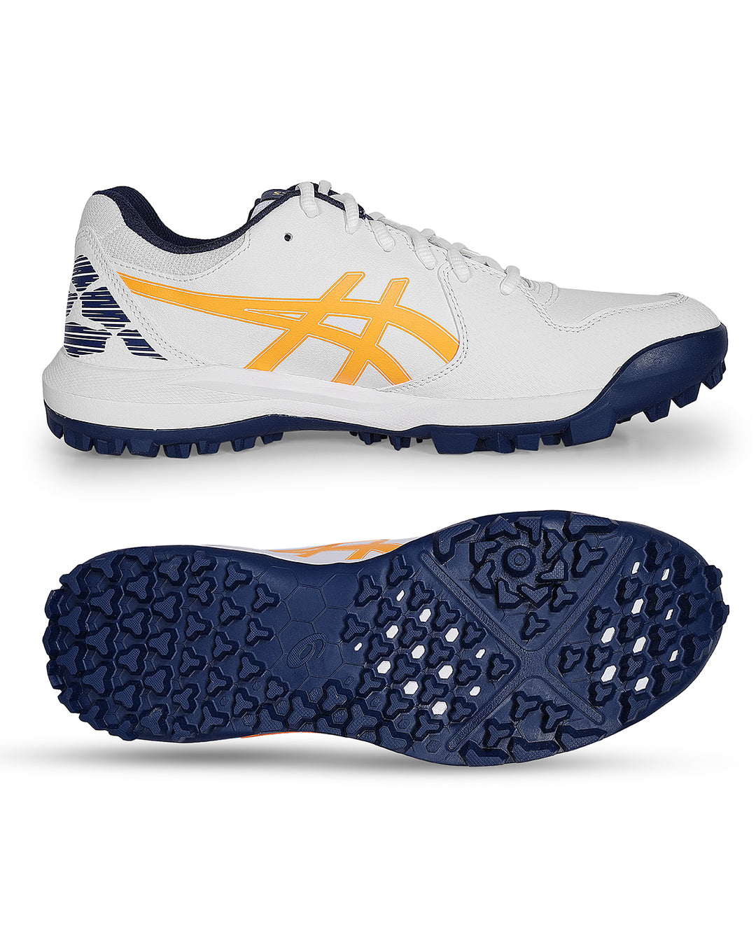 ASICS Gel Lethal Field - Rubber Cricket Shoes - White/Stadium Orange