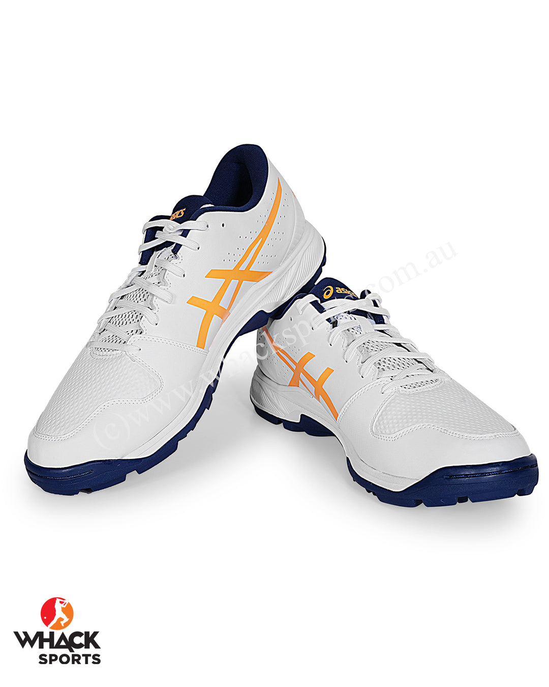 ASICS Gel Peake - Rubber Cricket Shoes - White/Stadium Orange