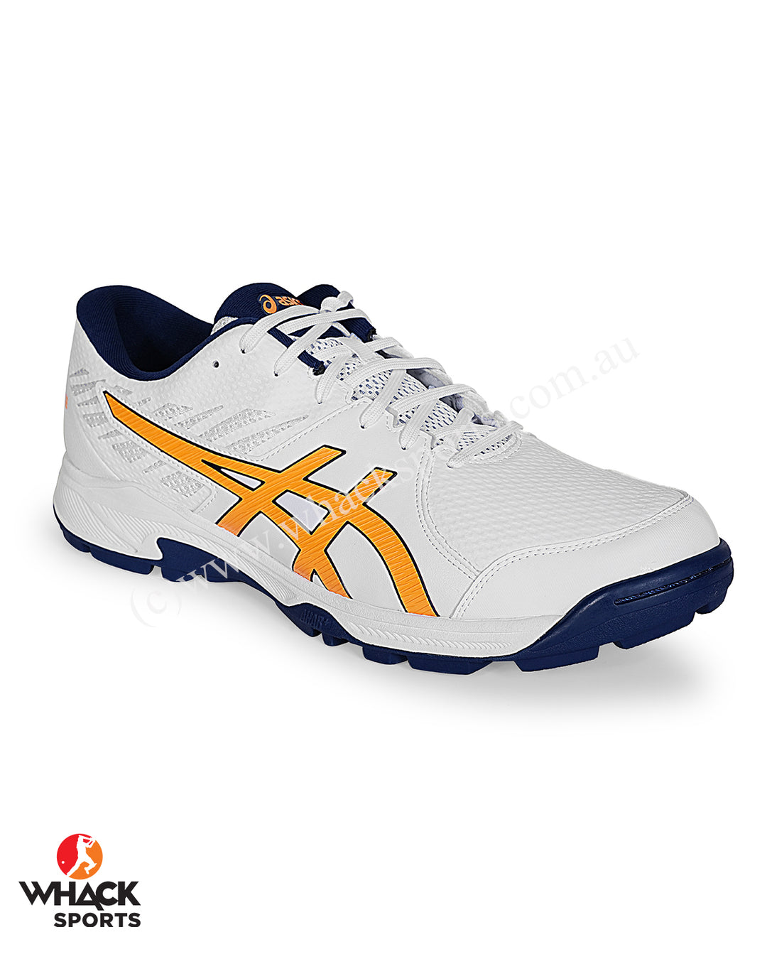 ASICS Gel Peake - Rubber Cricket Shoes - White/Stadium Orange