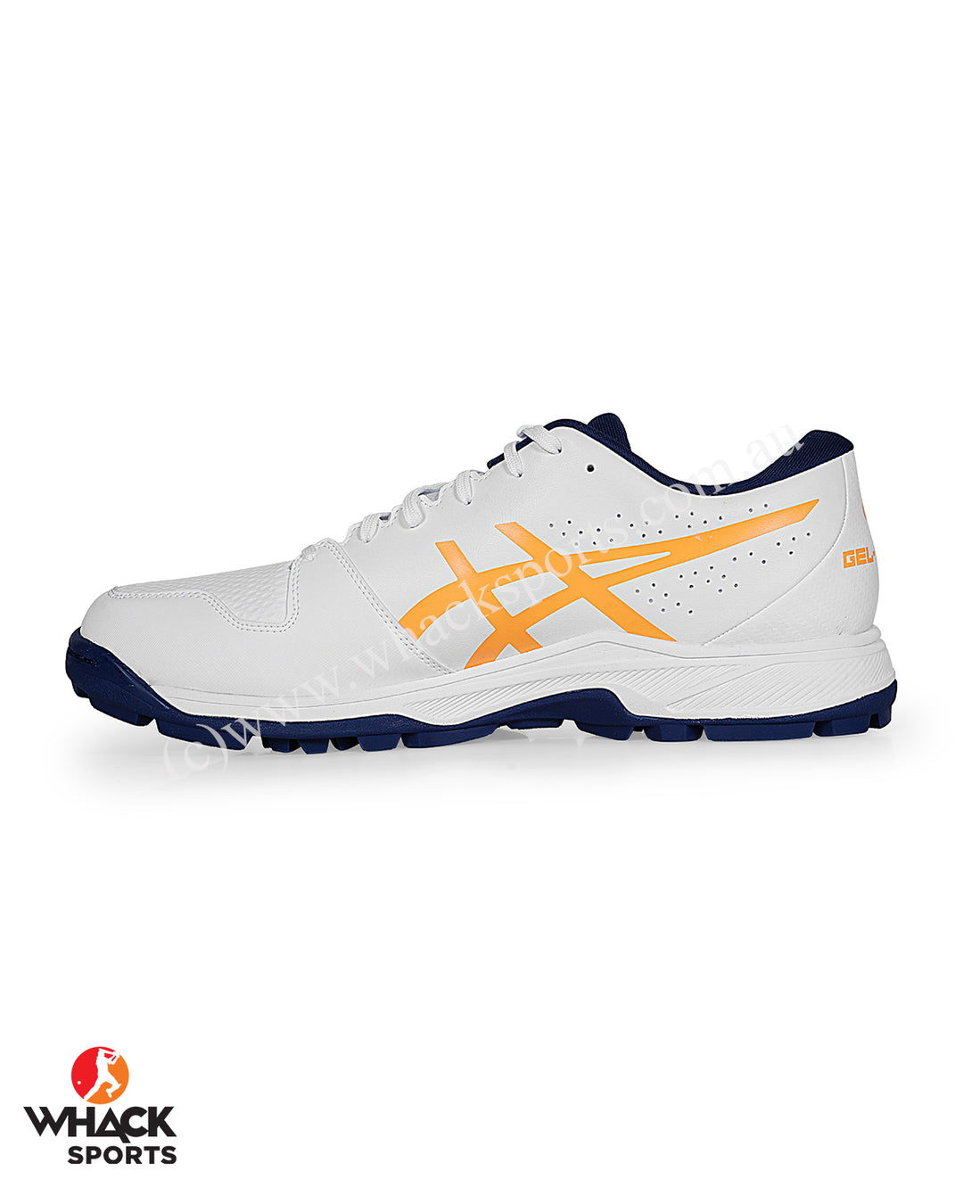 ASICS Gel Peake - Rubber Cricket Shoes - White/Stadium Orange