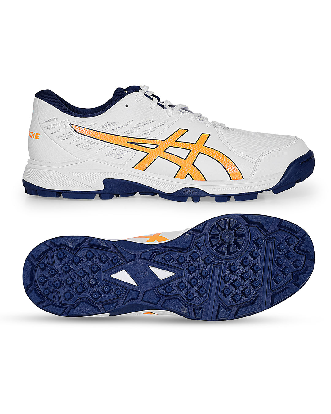 ASICS Gel Peake - Rubber Cricket Shoes - White/Stadium Orange