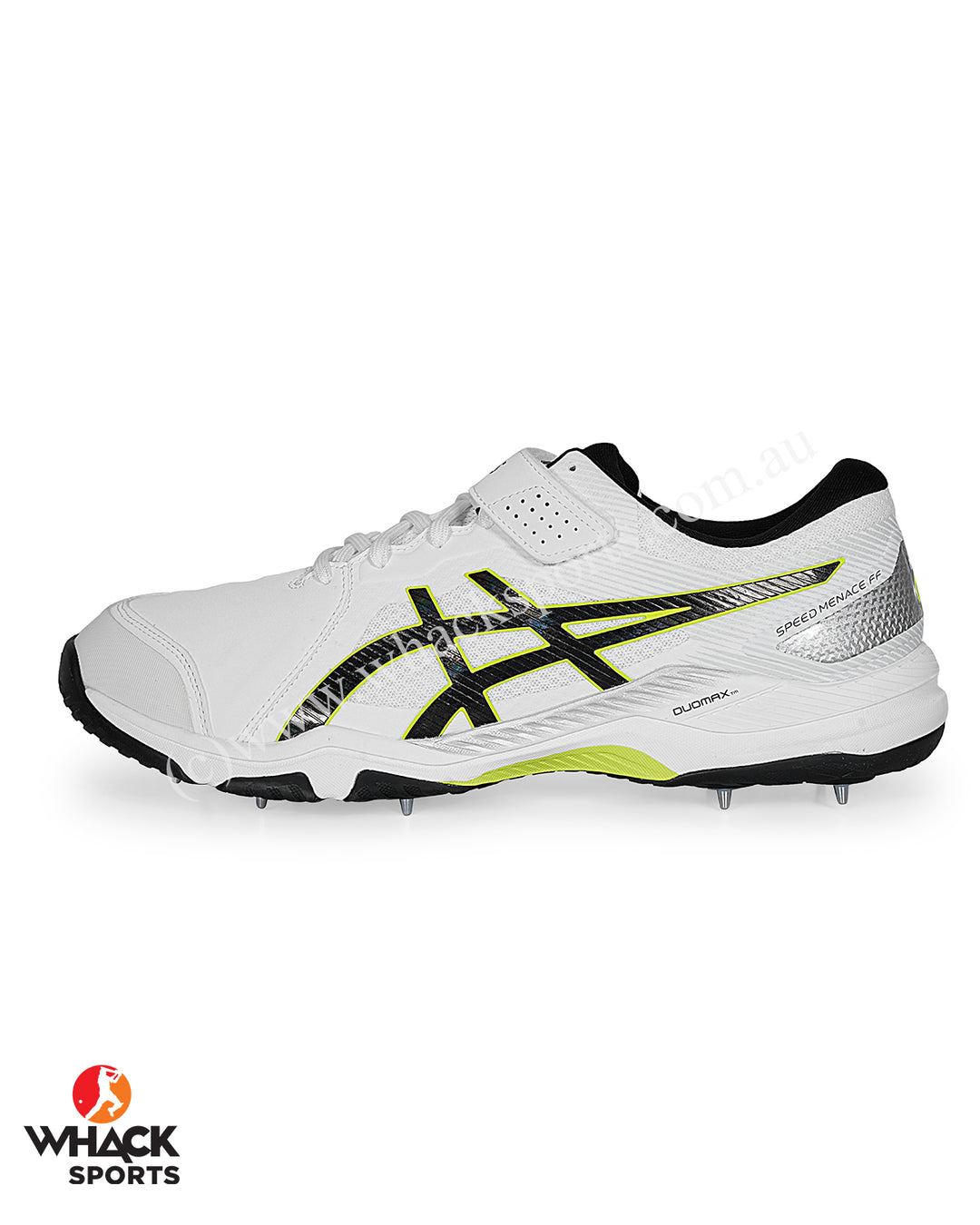 ASICS Gel Speed Menace Cricket Shoes - Steel Spikes - White/Black