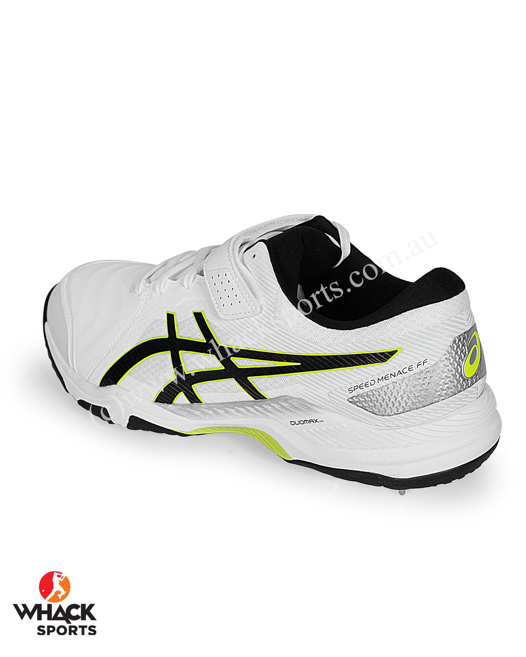 ASICS Gel Speed Menace Cricket Shoes - Steel Spikes - White/Black