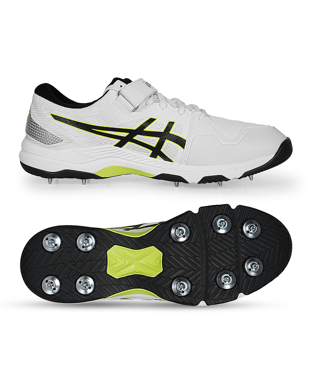 ASICS Gel Speed Menace Cricket Shoes - Steel Spikes - White/Black