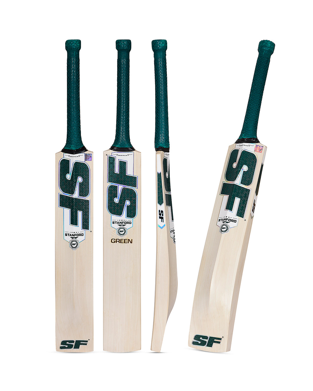 SF Green English Willow Cricket Bat - SH
