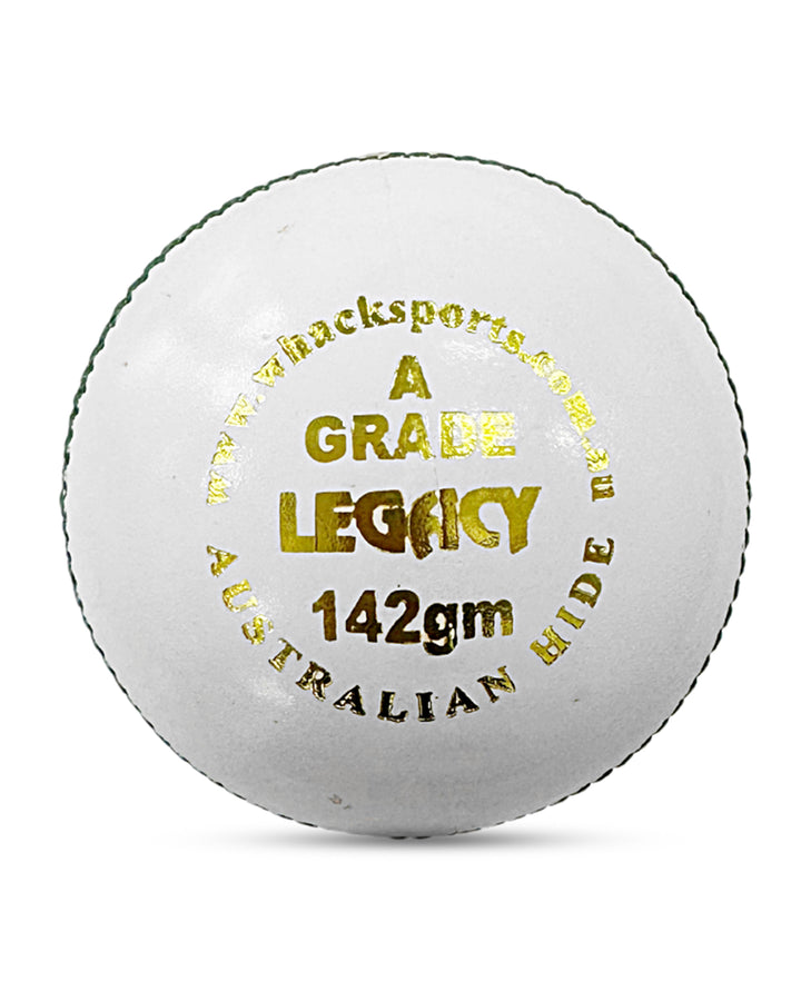 WHACK Legacy Australian Hide Cricket Ball - 4 Piece - 142gm - White