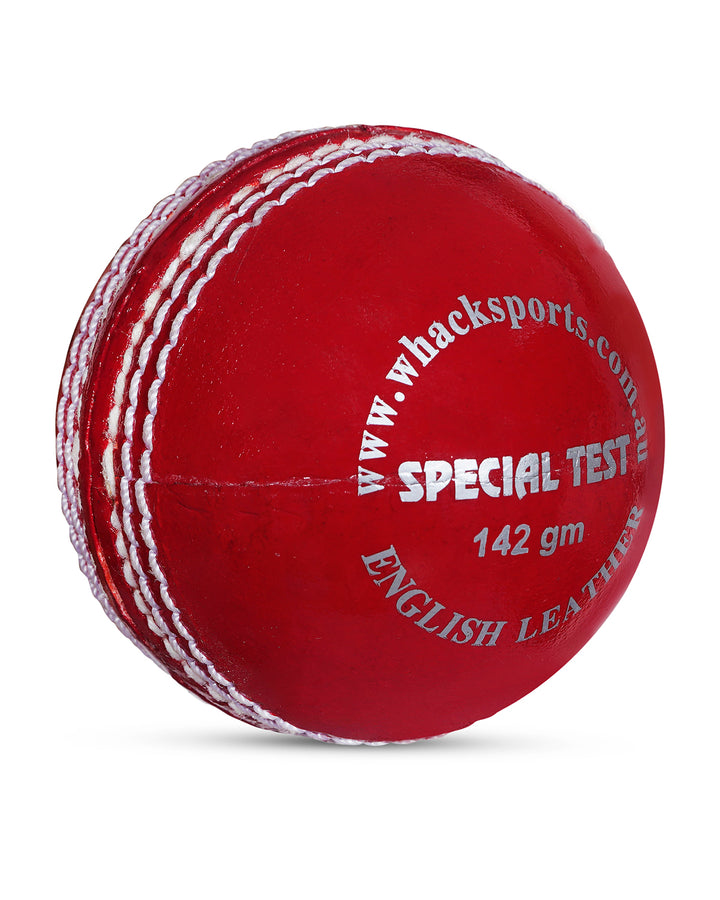 WHACK Special Test English Leather Cricket Ball - 4 piece - 142gm - Red