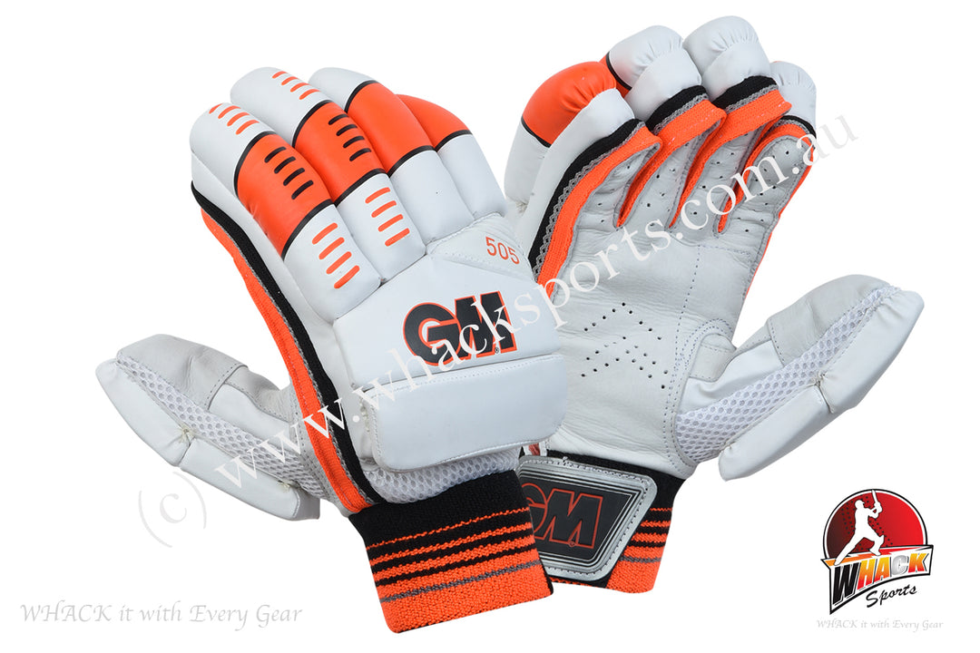 GM 505 Cricket Batting Gloves - Adult (Orange)