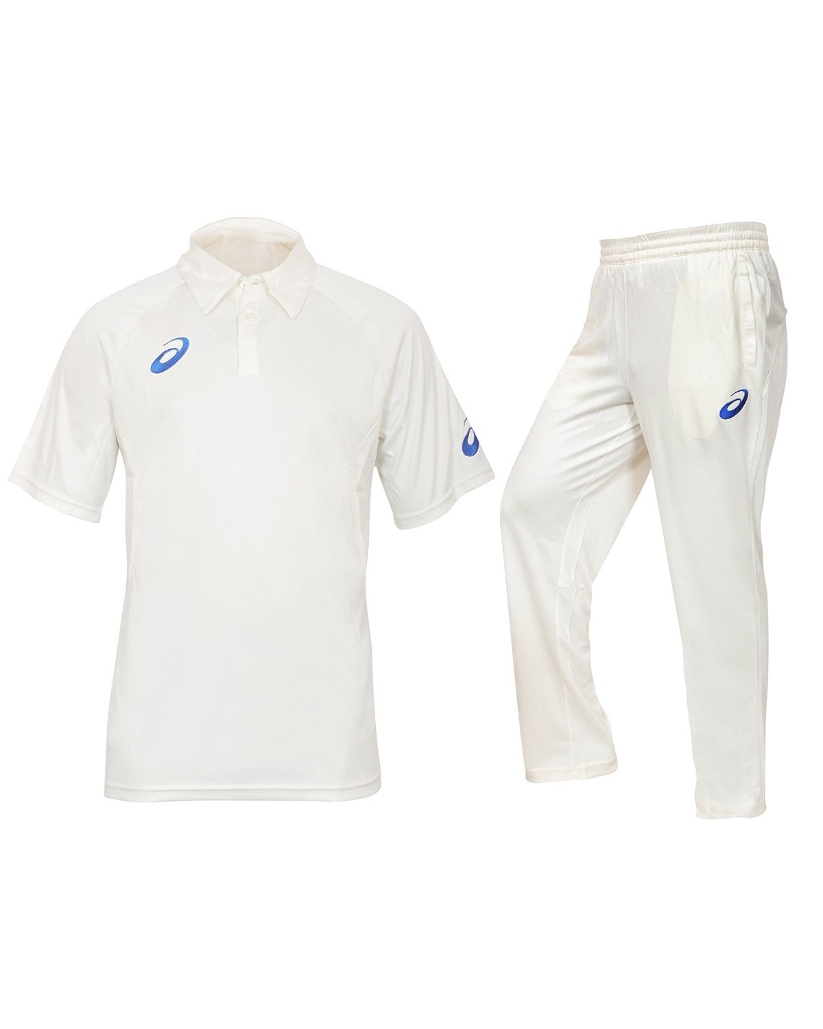 Asics Cricket Short Sleeve Shirt and Trouser Set Off White