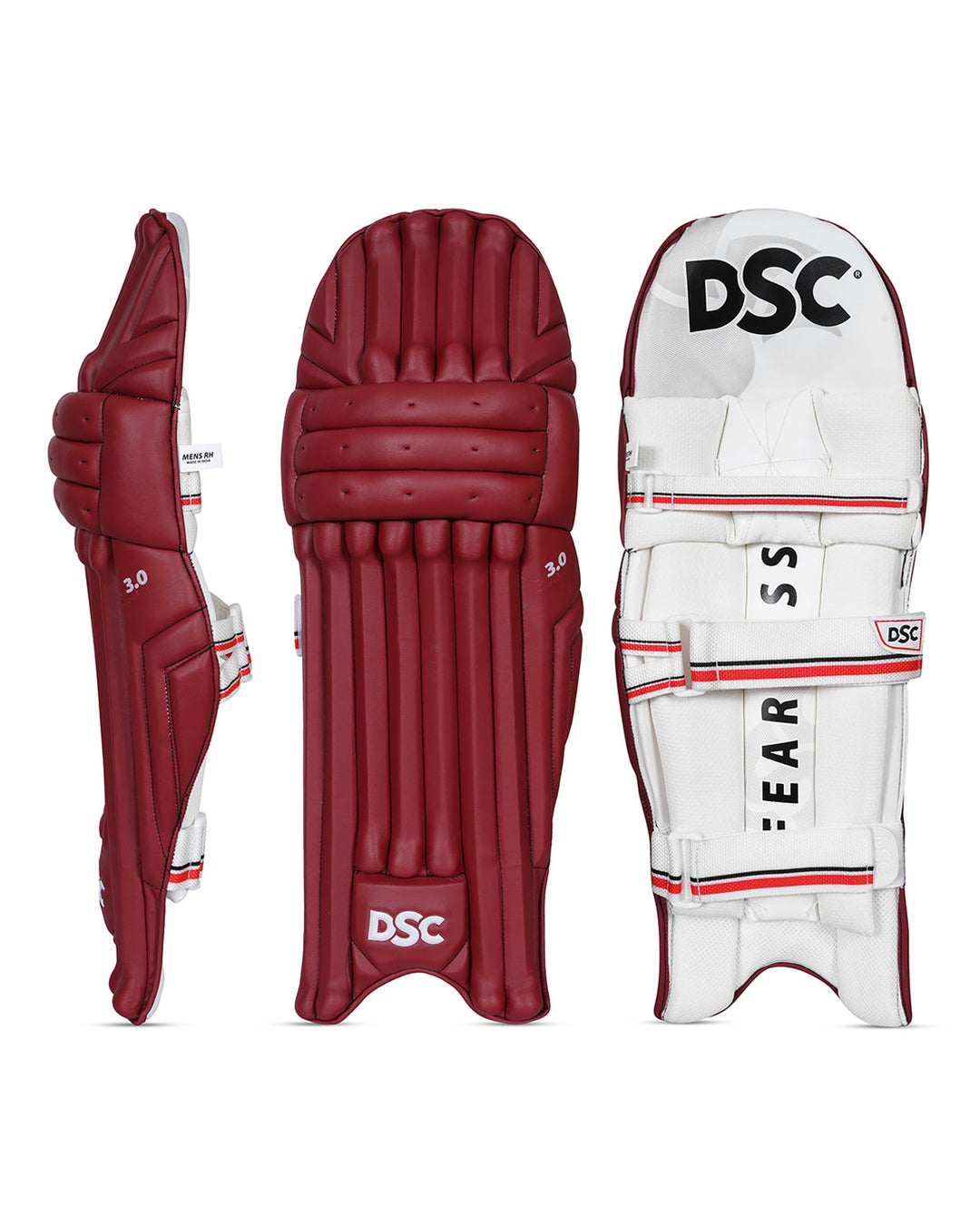 DSC 3.0 Cricket Batting Pads - Large Adult - Maroon
