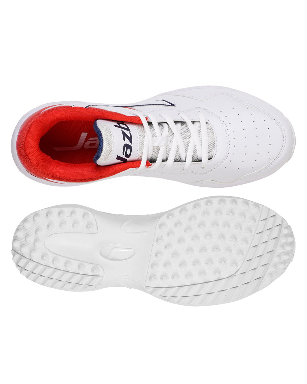 Jazba R1 - Rubber Cricket Shoes - White/Red