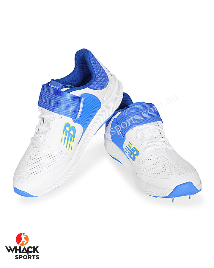 New Balance CK4040 W5 Cricket Shoes - Steel Spikes - White/Blue