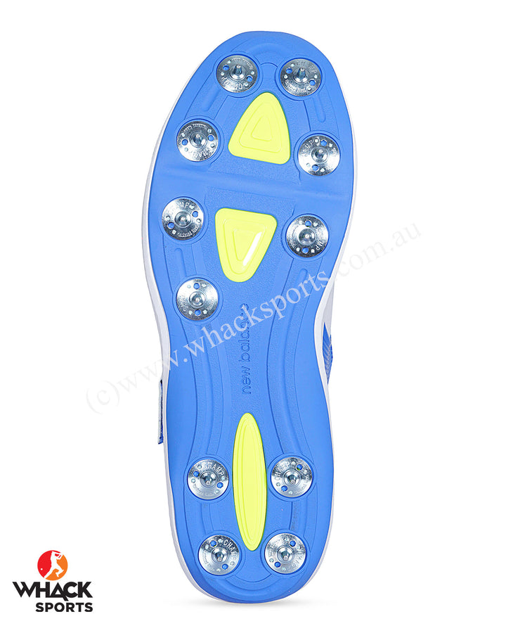 New Balance CK4040 W5 Cricket Shoes - Steel Spikes - White/Blue