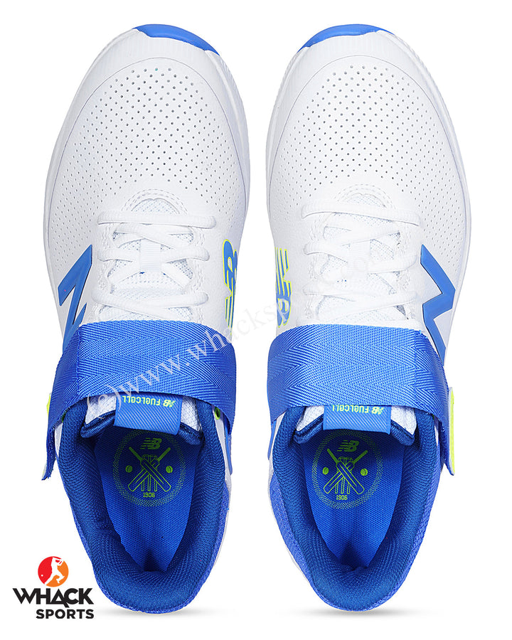 New Balance CK4040 W5 Cricket Shoes - Steel Spikes - White/Blue