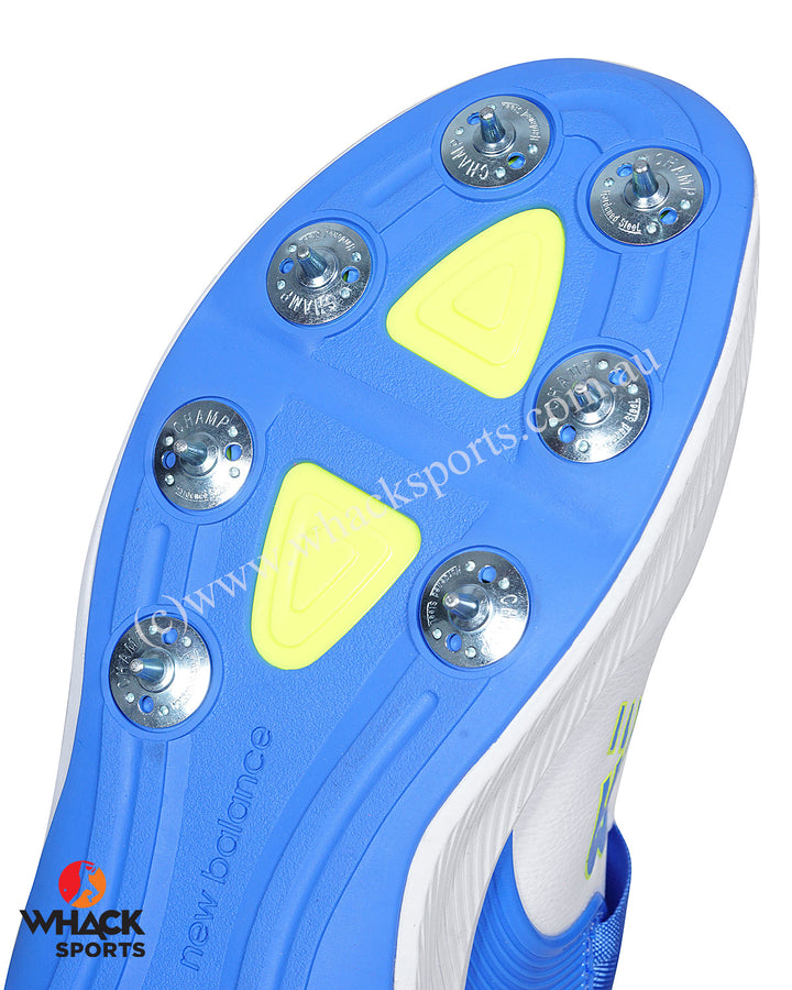 New Balance CK4040 W5 Cricket Shoes - Steel Spikes - White/Blue