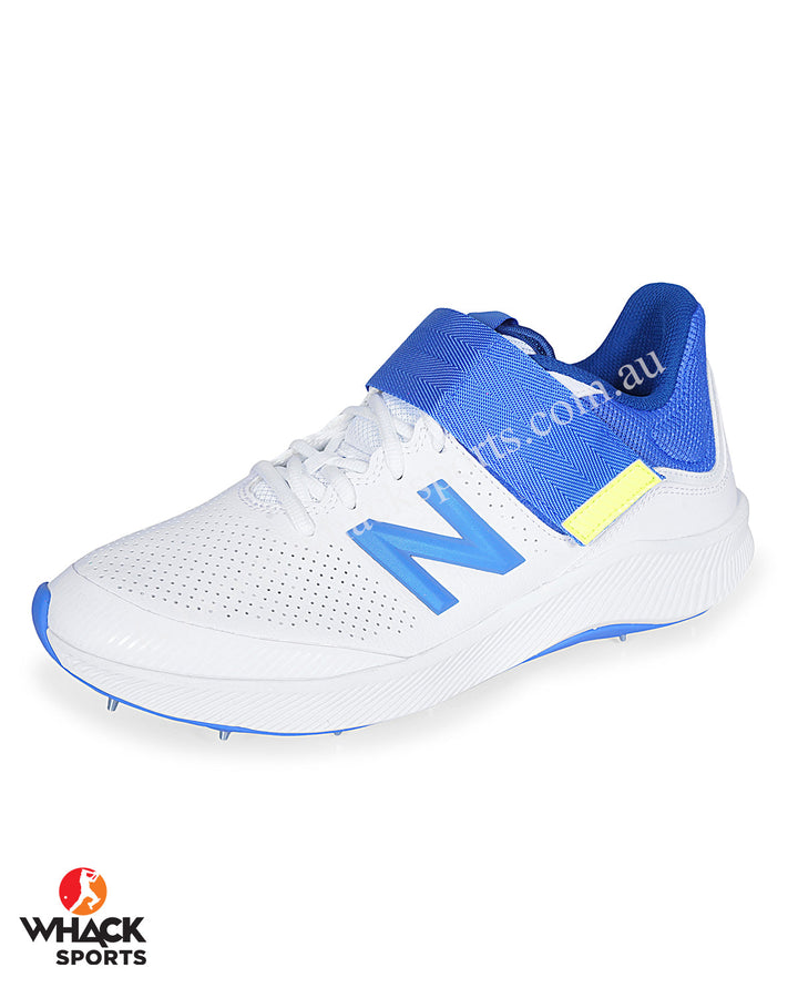 New Balance CK4040 W5 Cricket Shoes - Steel Spikes - White/Blue