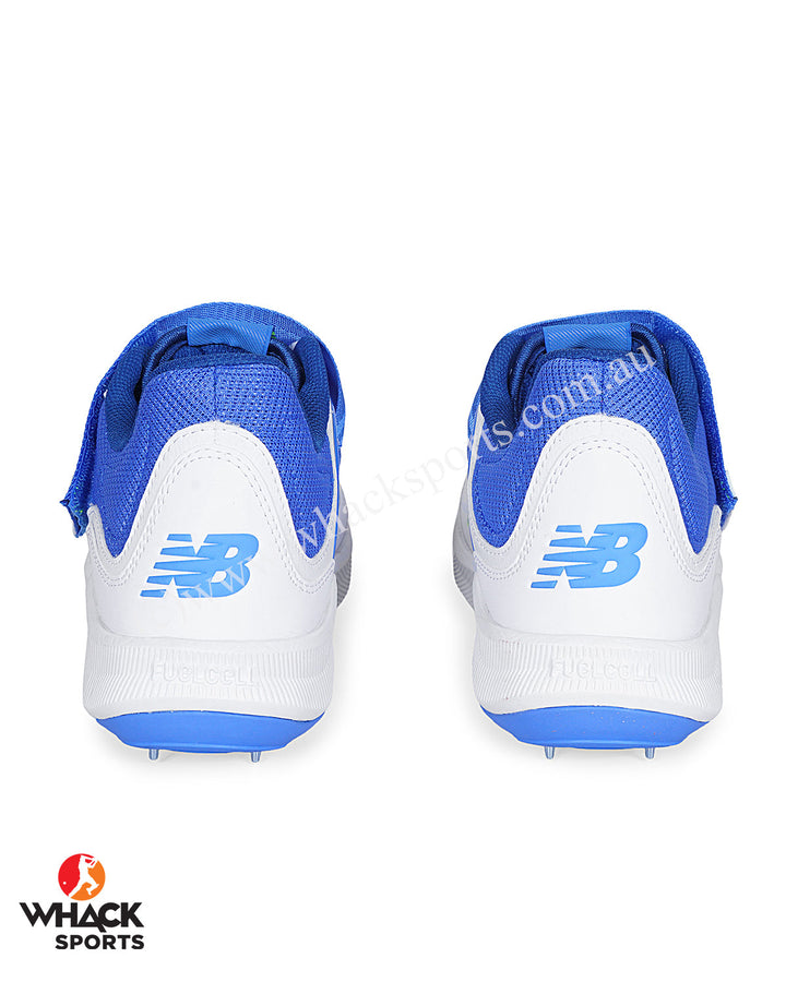New Balance CK4040 W5 Cricket Shoes - Steel Spikes - White/Blue
