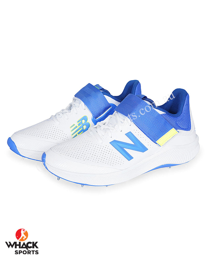 New Balance CK4040 W5 Cricket Shoes - Steel Spikes - White/Blue