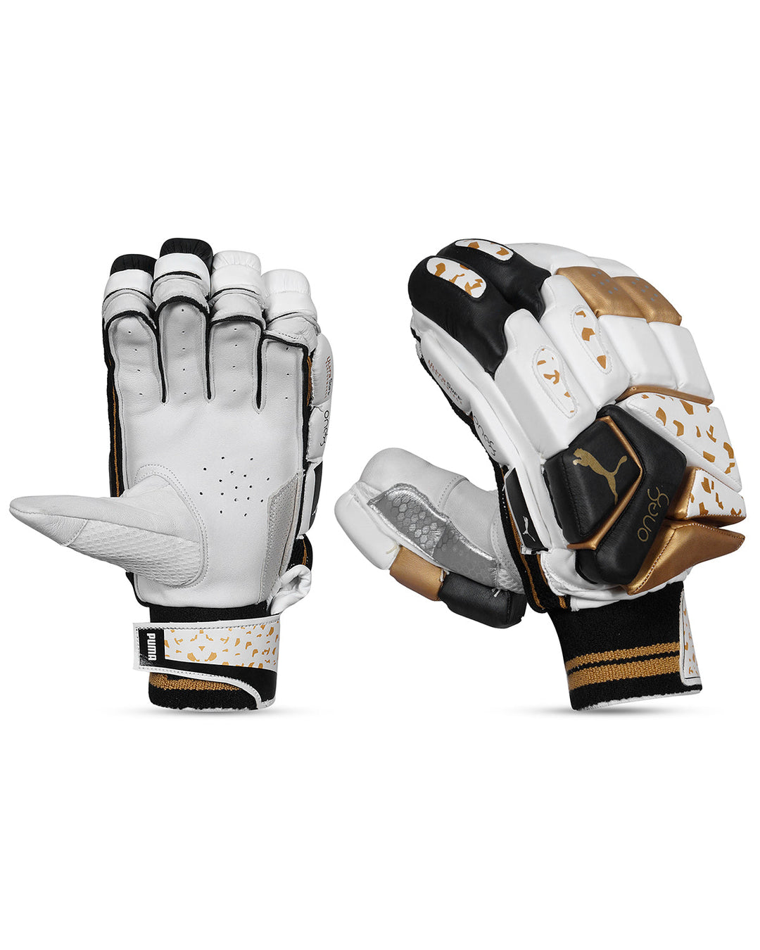 Puma One8 1 Cricket Batting Gloves - Black/Gold - Adult