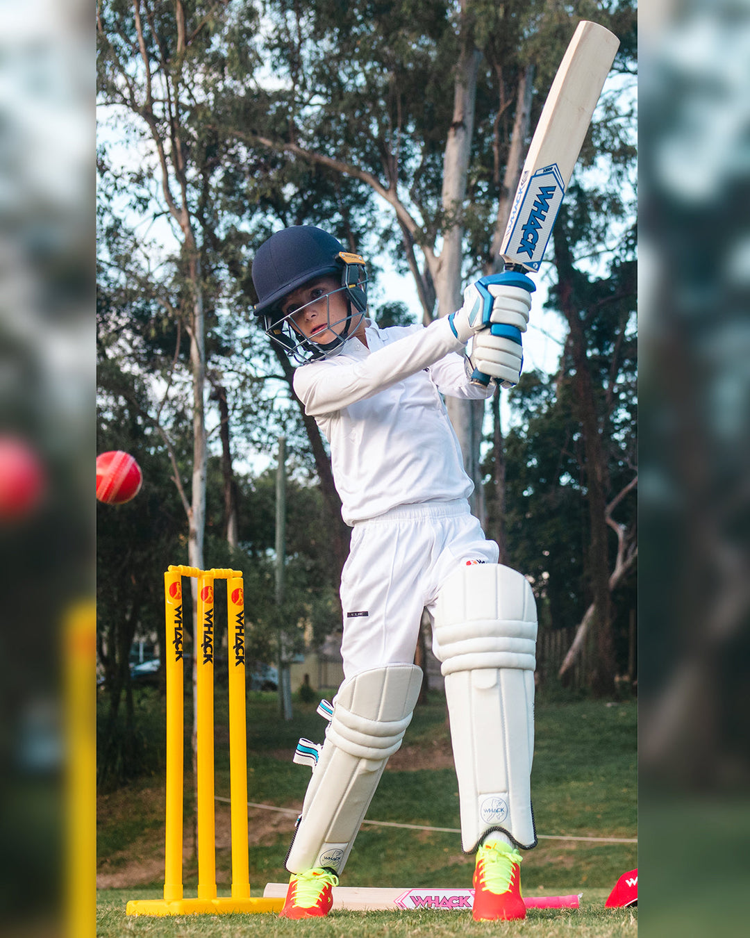 WHACK Joey ORANGE Cricket Kashmir Willow Bundle Kit - Junior