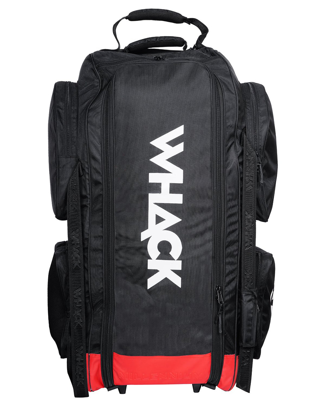 WHACK Millennium Stand Up Cricket Kit Bag - Wheelie - Large - Black/Red/White