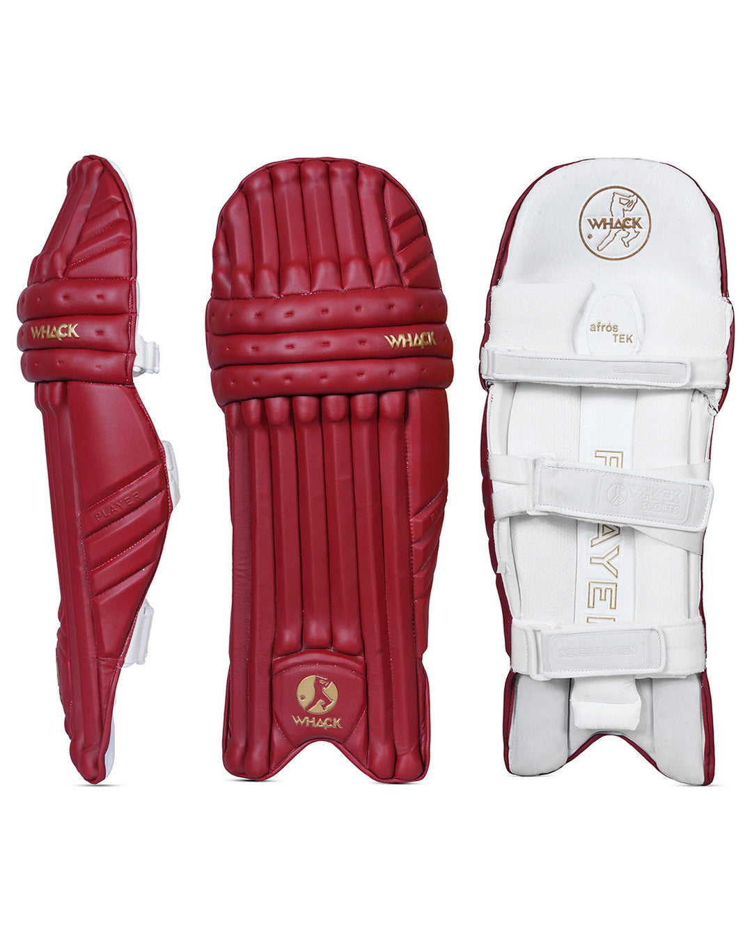 WHACK Player Cricket Batting Pads - Youth - Maroon