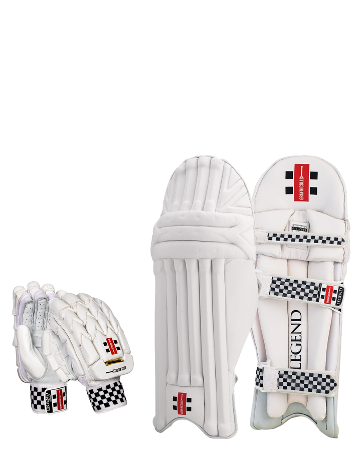 Gray Nicolls Legend Gold Batting Pads and Gloves Bundle