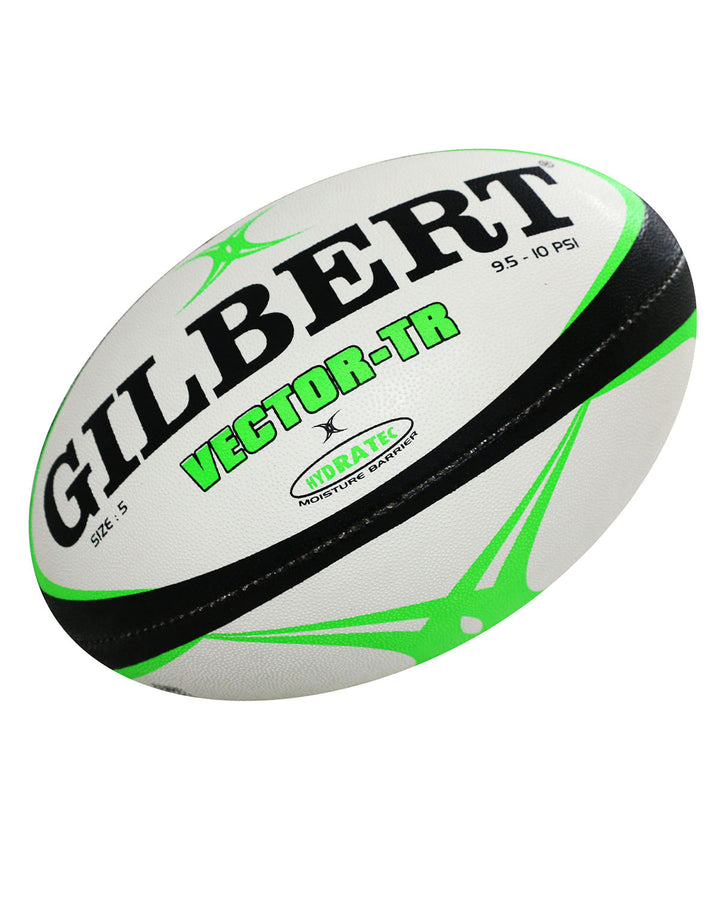 Gilbert Rugby Union - Vector TR - Black/Lime - Size 5