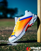 Puma 22.2 Cricket Shoes - Steel Spikes - White Yellow Blaze - Blue