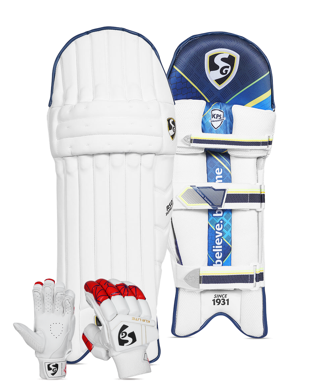 SG KLR Lite Batting Pads and Gloves Bundle - Adult