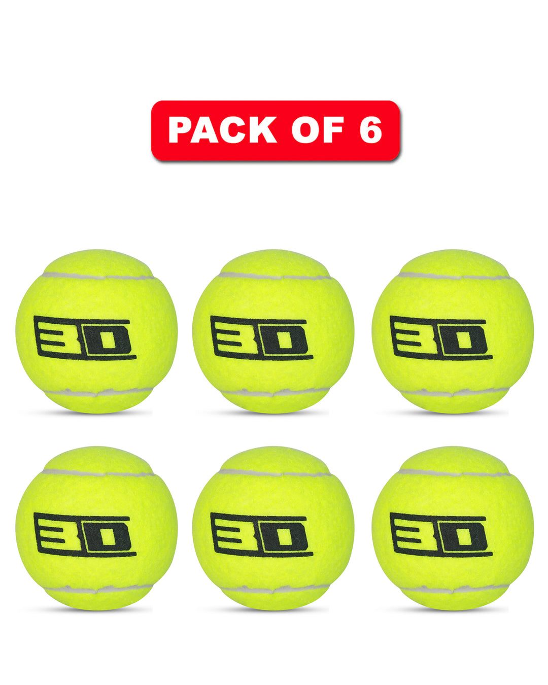3D Sports Tennis Cricket Ball (Pack of 6)