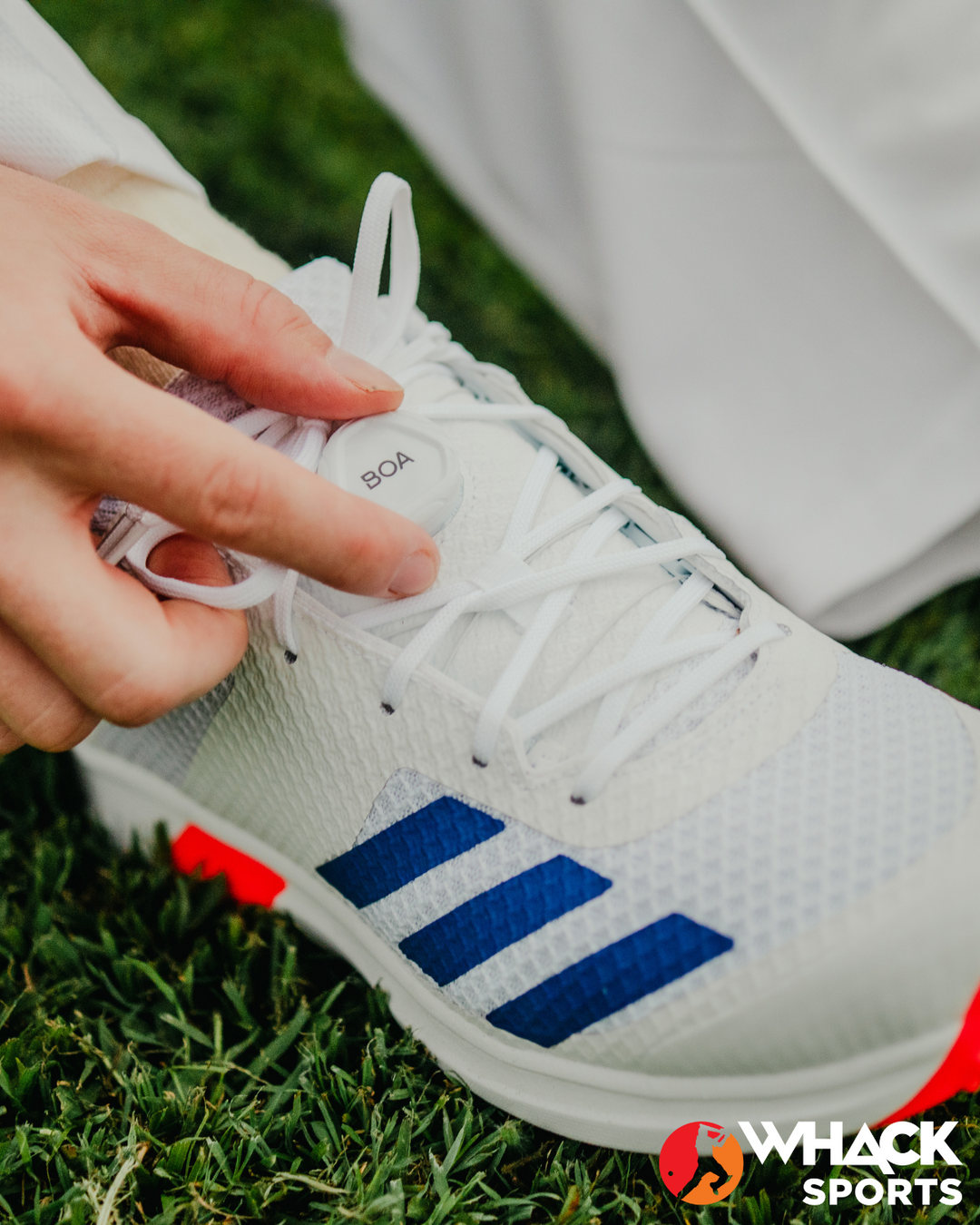 Adidas Adipower Vector Mid Cricket Shoes - Steel Spikes - Blue/Orange
