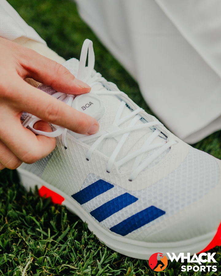 Adidas Adipower Vector Mid Cricket Shoes - Steel Spikes - Blue/Orange