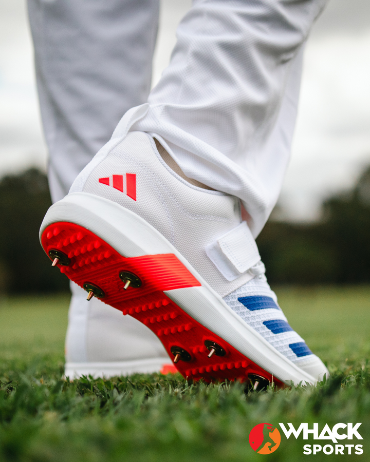 Adidas Adipower Vector Cricket Shoes - Steel Spikes - Blue/Orange