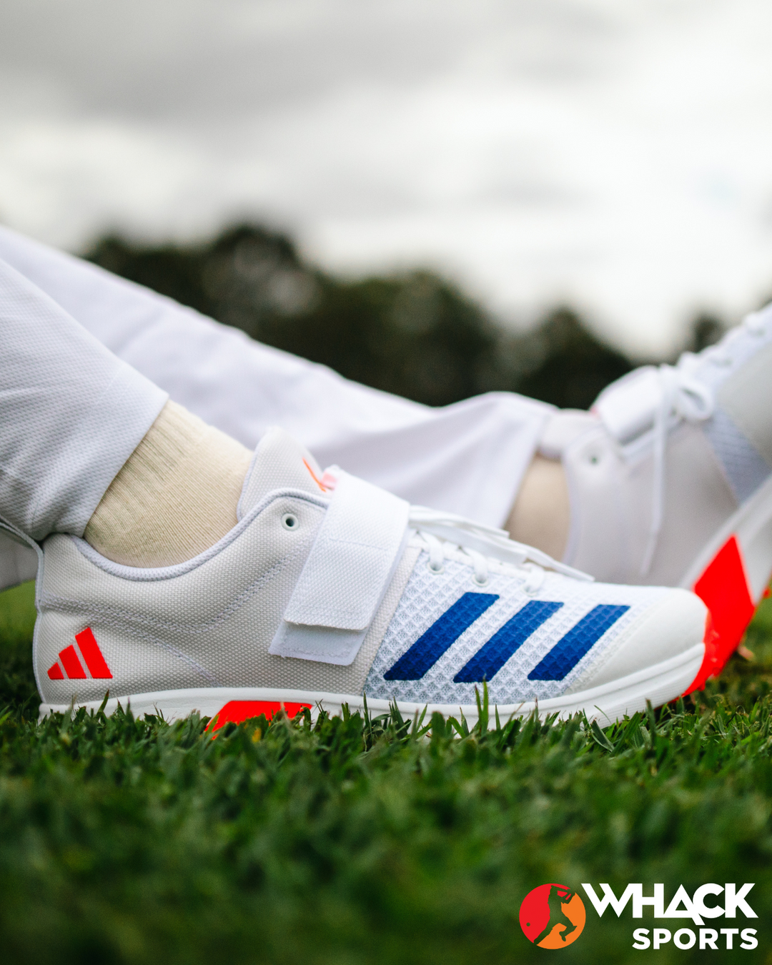 Adidas Adipower Vector Cricket Shoes - Steel Spikes - Blue/Orange