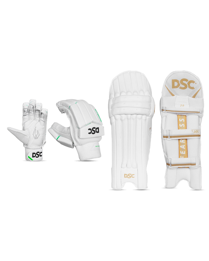 DSC Feather Lite Batting Pads and Gloves Bundle - Junior