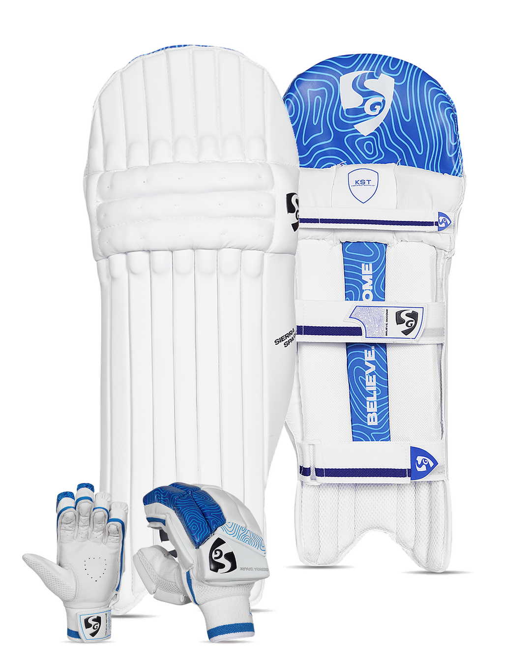 SG Sierra Spark Batting Pads and Gloves Bundle - Adult