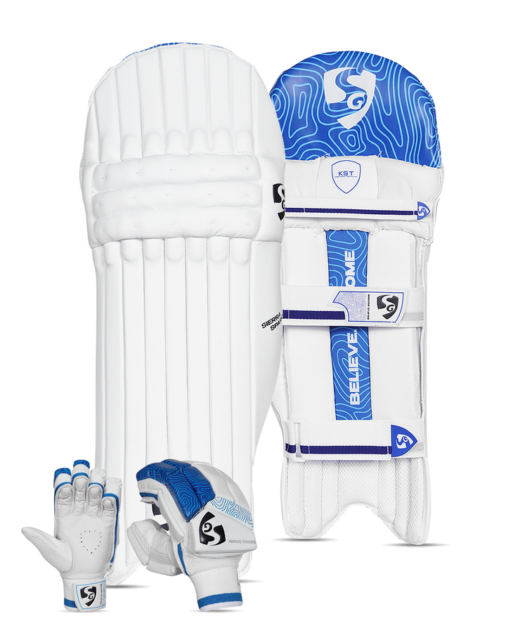 SG Sierra Spark Batting Pads and Gloves Bundle - Adult