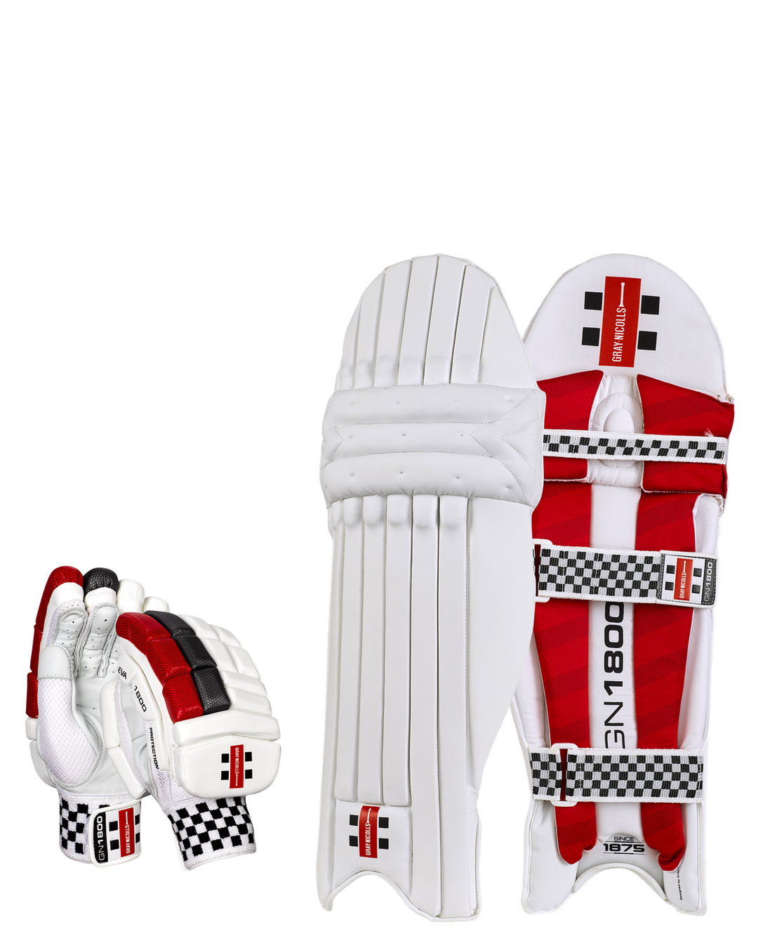 Gray Nicolls 1800 Batting Pads and Gloves Bundle