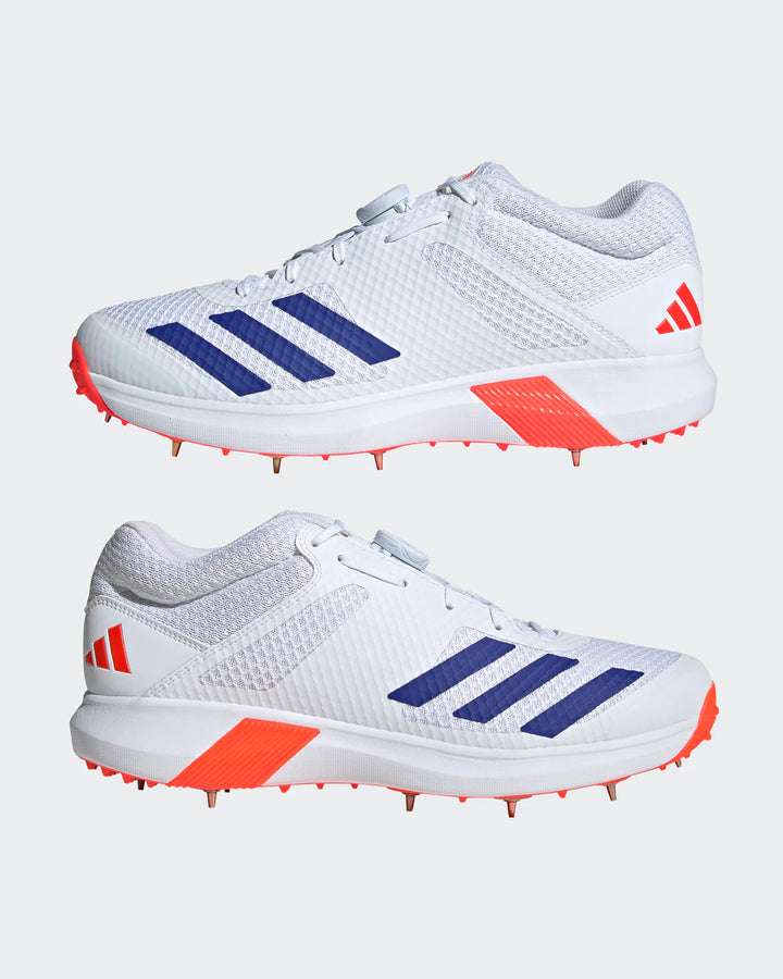 Adidas Adipower Vector Mid Cricket Shoes - Steel Spikes - Blue/Orange