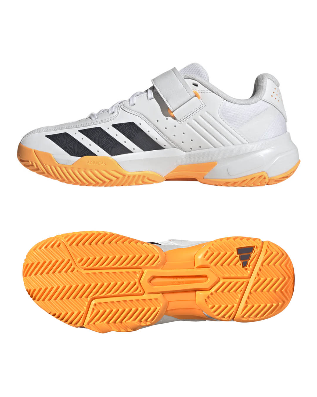 Adidas IH9754 22 YDS Nets Cricket Shoes - Rubber Spikes - White/Aurora Onix/Lucid Tangerine