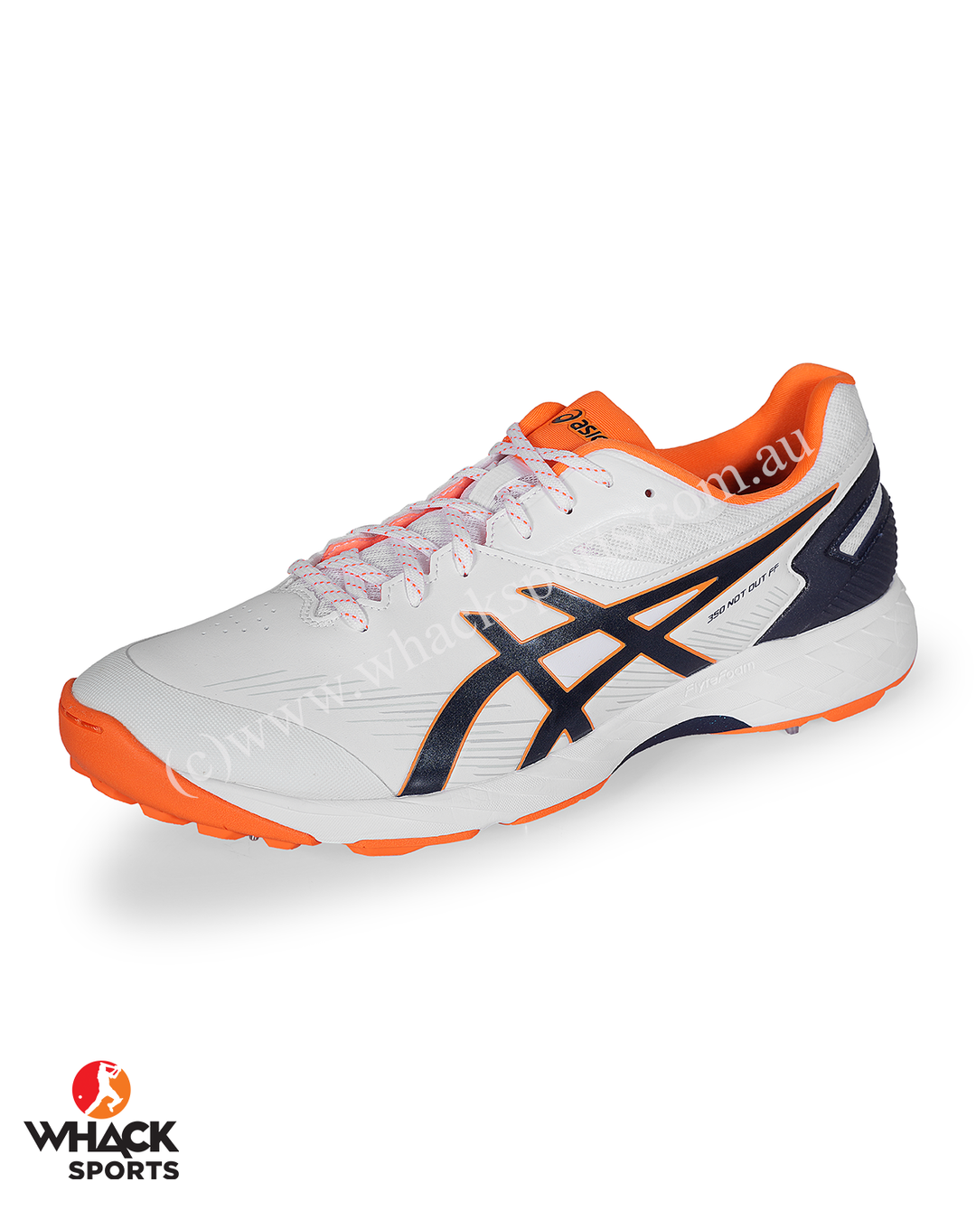 ASICS Gel 350 Not Out Cricket Shoes - Steel Spikes - White/Midnight