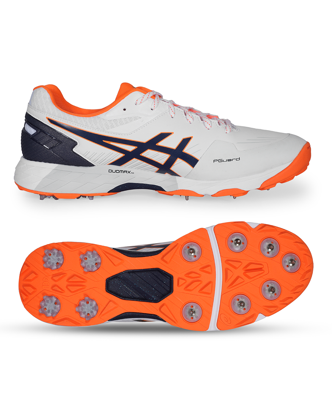 ASICS Gel 350 Not Out Cricket Shoes - Steel Spikes - White/Midnight